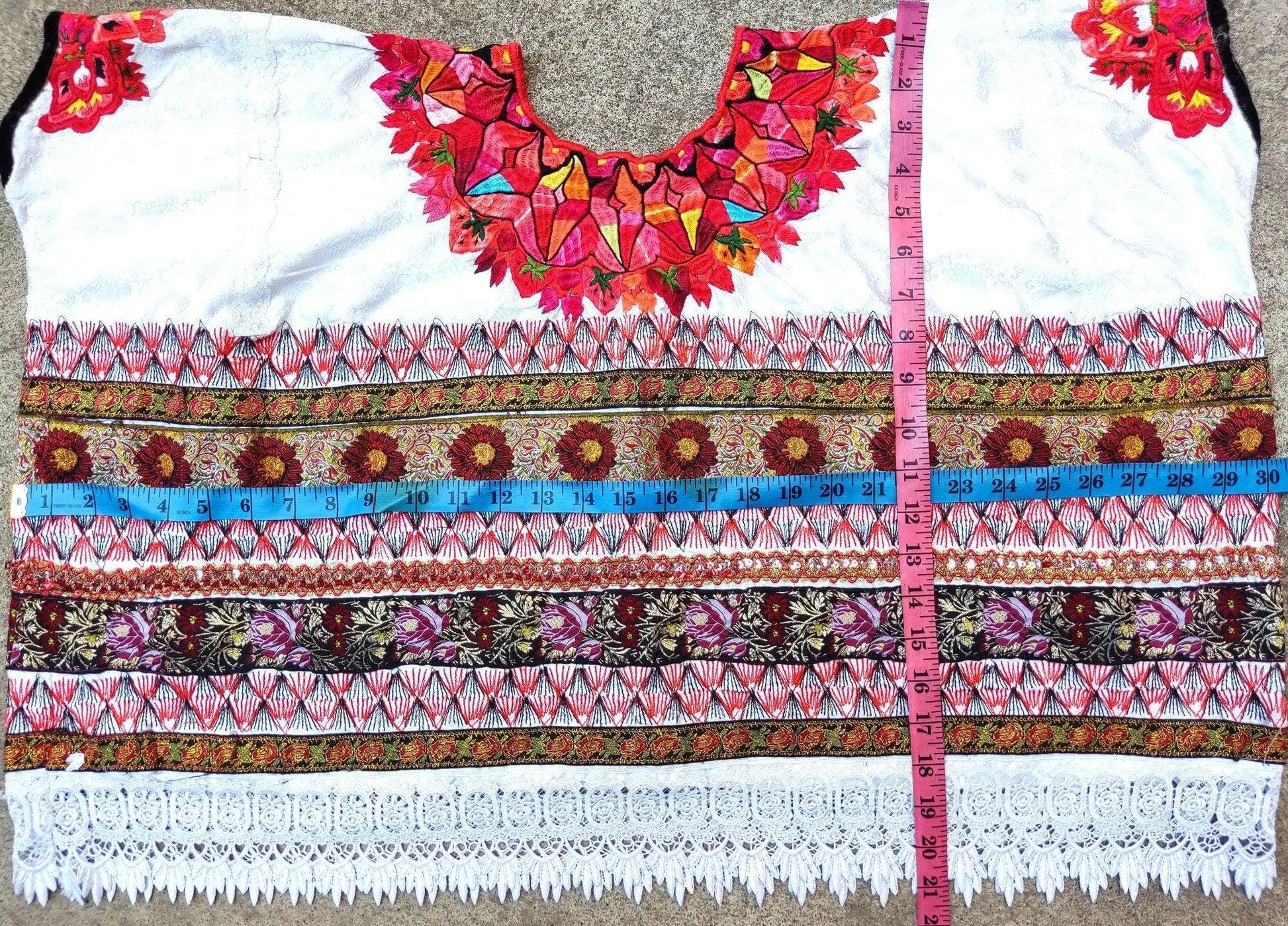 Vintage Guatemalan unique handmade weaved - AGUACATAN Huipil BLOUSE-