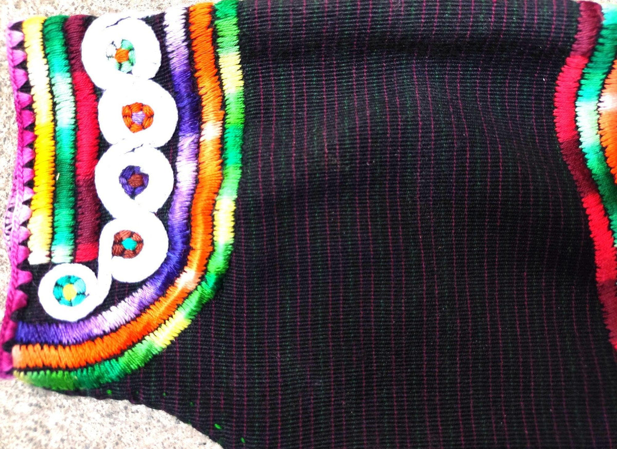 Vintage black unique Guatemala handmade weaved -Joyabaj huipil