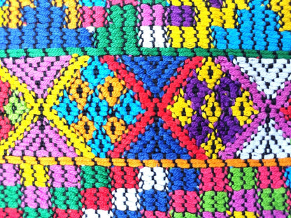 Vintage white black unique handmade weaved cotton Almolonga Quetzaltenango huipil