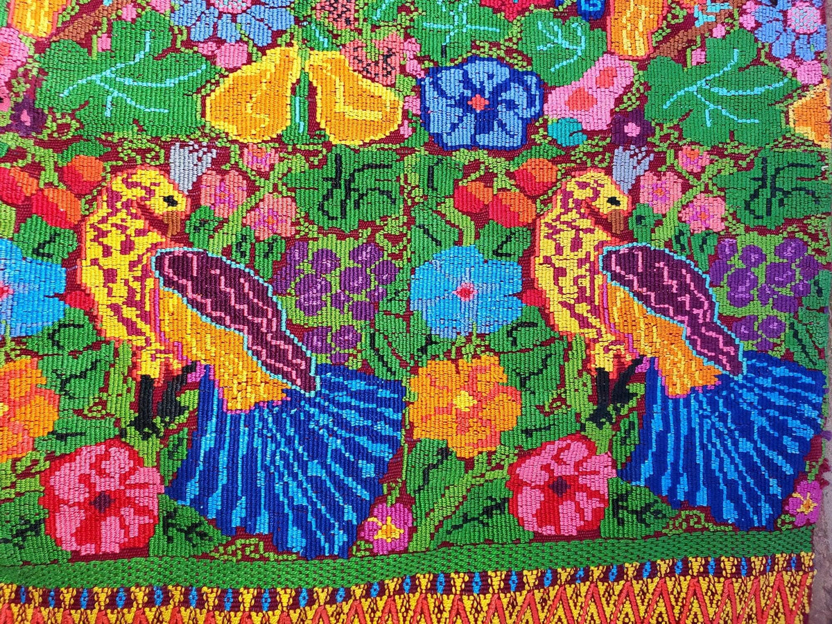 NEW! unique Guatemala handmade weaved cotton runner -Huipil from San Antonio Aguas Calientes-
