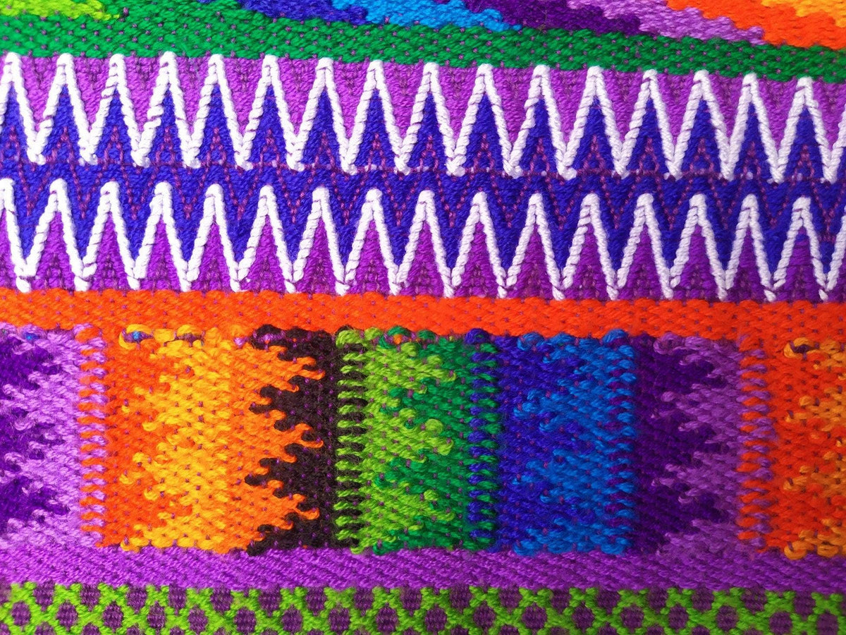 Vintage unique Guatemala handmade weaved cotton runner -Huipil from San Antonio Aguas Calientes-