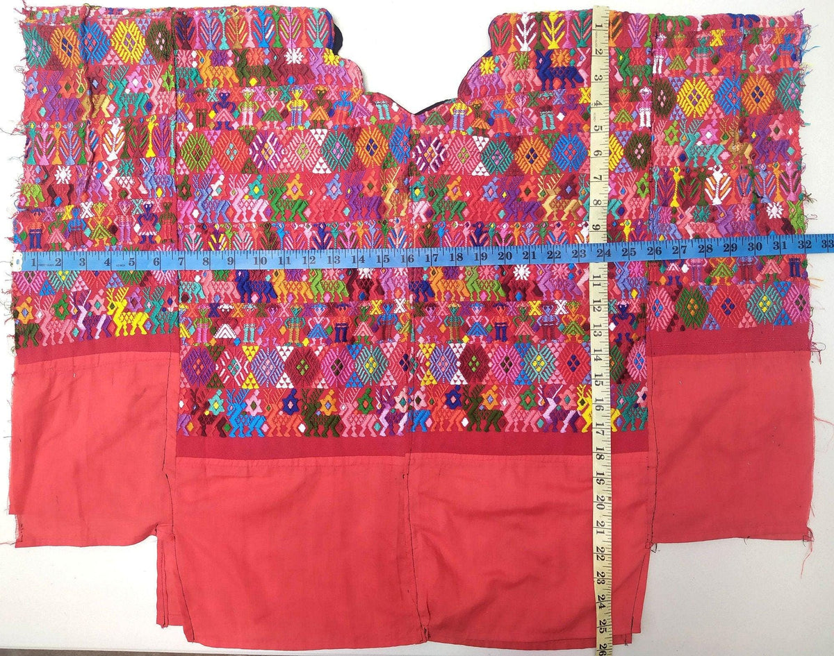 Vintage Tactic Coban Huipil Weaved Cotton TAPESTRY And BLOUSE - Home Wall Decor Geometric Wall Hanging Blouse