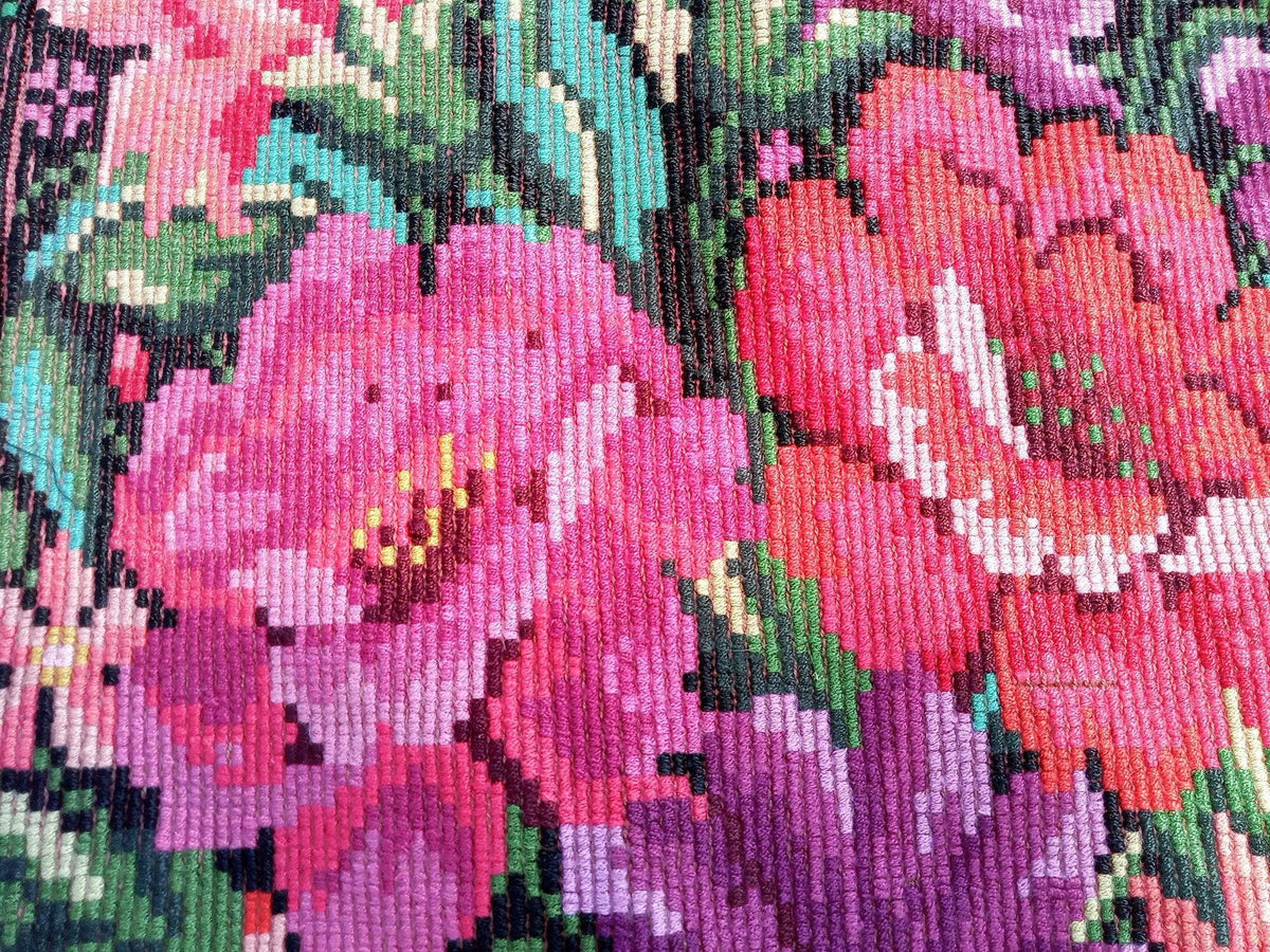 Vintage Guatemalan unique handmade Floral Chichicastenango cotton huipil