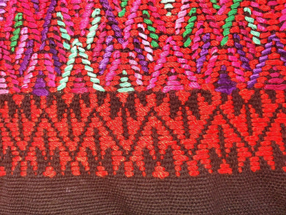 Vintage Black Red Unique Guatemala Handmade Weaved -Santa Maria de Jesus huipil-