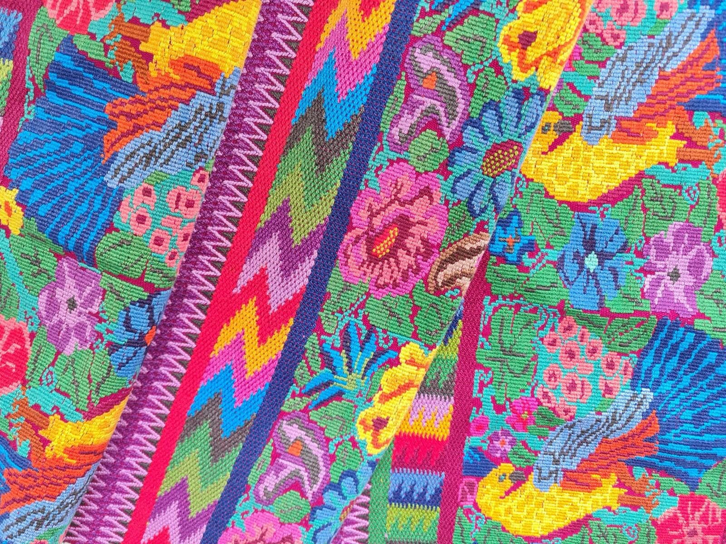 Vintage unique Guatemala handmade weaved cotton runner -Huipil from San Antonio Aguas Calientes-