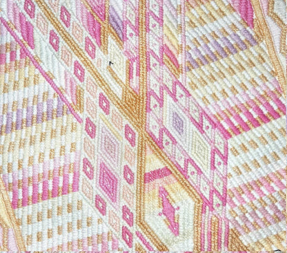 Vintage Guatemalan unique handmade Ivory weaved cotton huipil - Mayan rombus motives-
