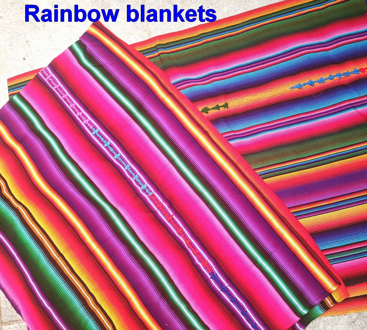 Rainbow multicolor separe blanket throw