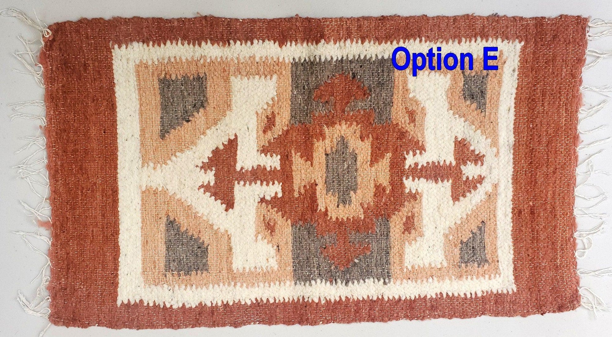 Handwoven WOOL RUG made in MOMOSTENANGO Guatemala / Geometric pattern