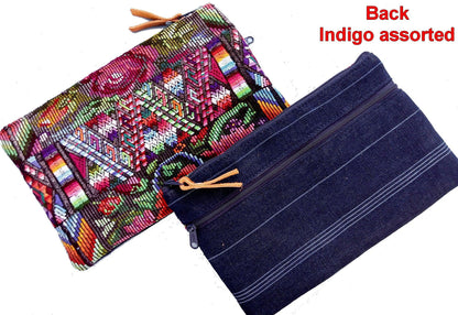 Guatemalan upcycled huipil purse, Make Up Bag, Huipil Pouch