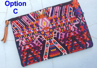 Guatemalan upcycled huipil purse, Make Up Bag, Huipil Pouch