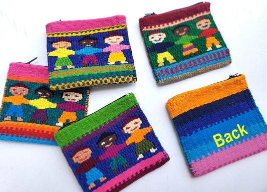Cotton coin purse &quot;Children no rascism&quot;
