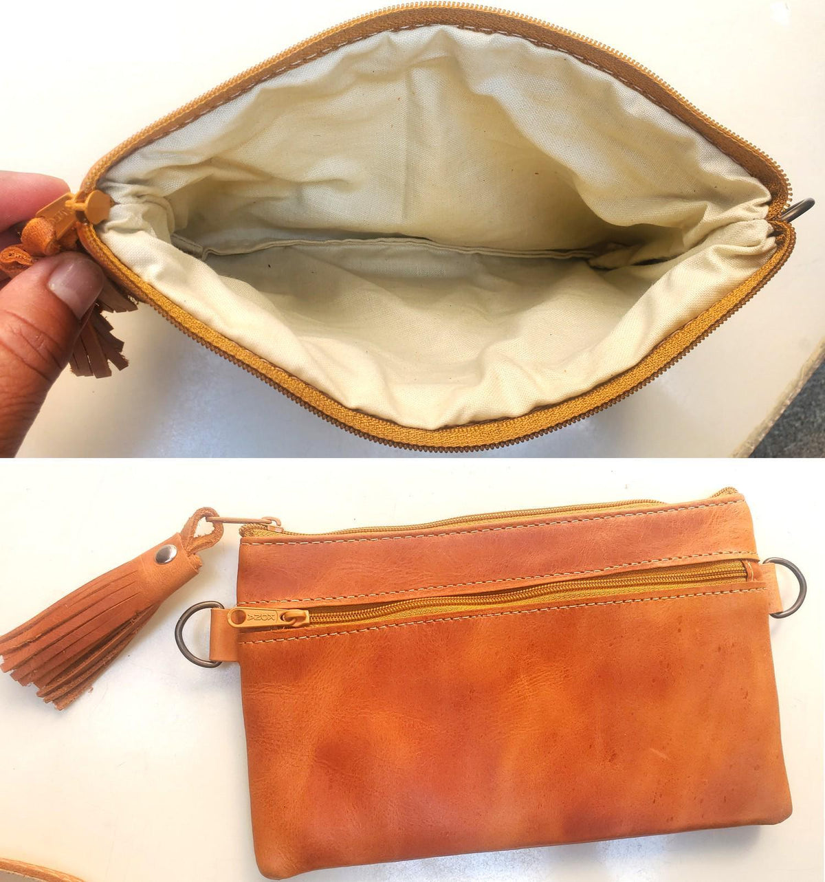 Aesthetic Woman Guatemalan Leather Huipil CROSSBODY Wristlet CLUTCH PURSE - Wristlet