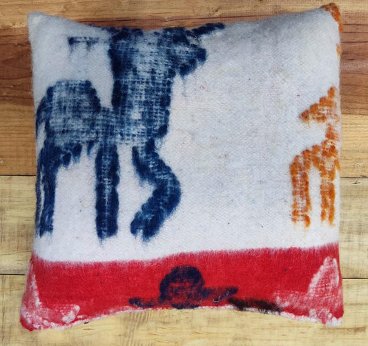 Mayan Wool Sheep MOMOSTENANGO Pillow CUSHION Cover 14x14 -DEER Pattern -Insert Included
