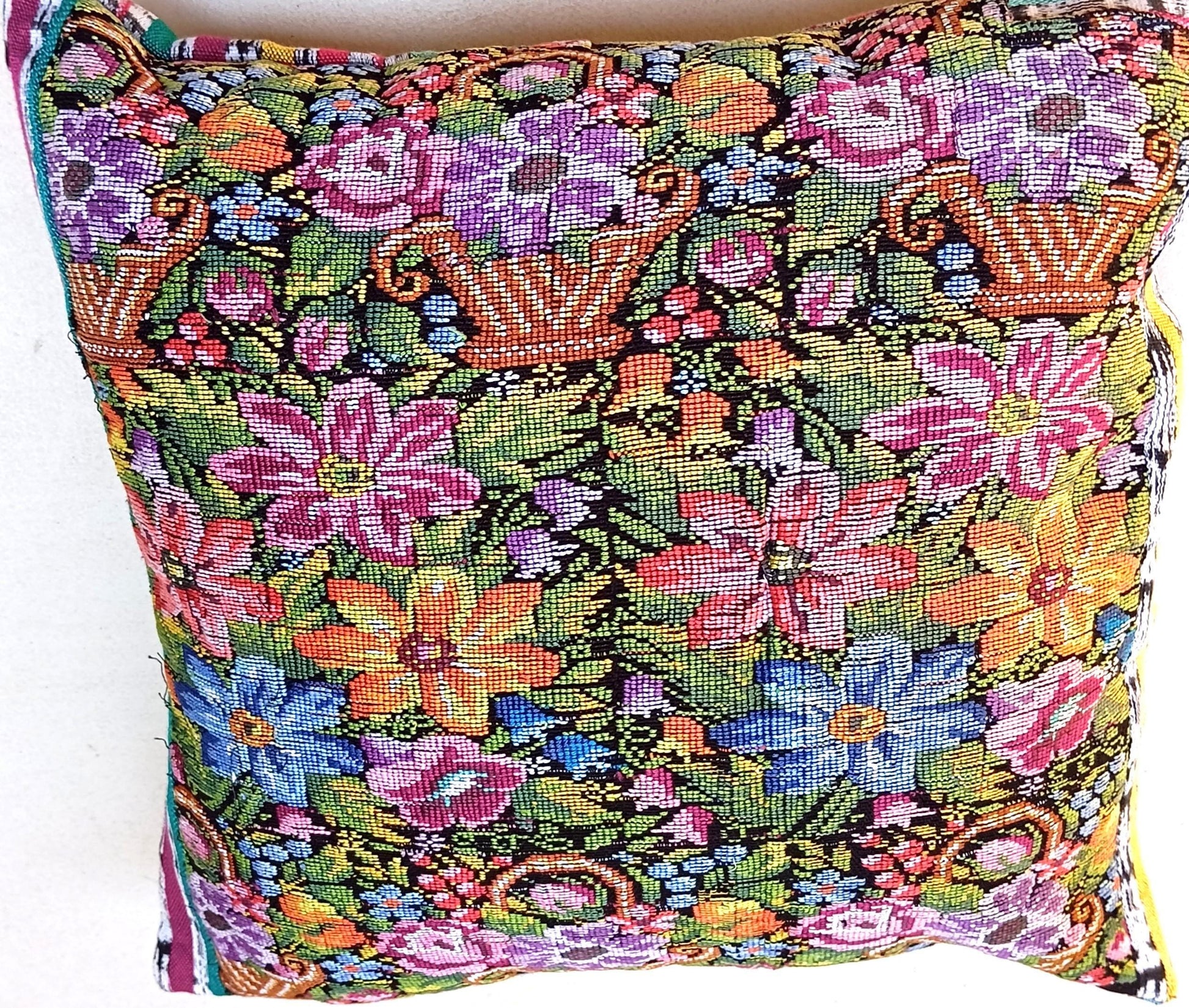 Cotton Guatemala hand pillow cover -Comalapa Huipil- 14x18 16x16 17x17 18x18