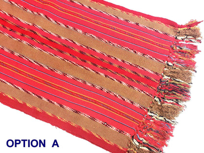 Cotton Guatemalan handmade weaved multicolor bed runner