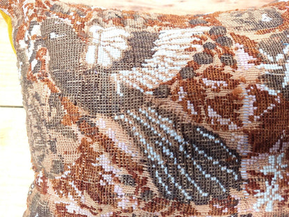 Guatemalan Upcycled Pillow Cover / Ethnic Comalapan Dove Cushion Case / 13.5 x13.5 inches