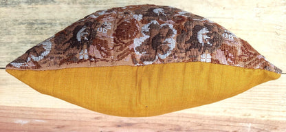 Guatemalan Upcycled Pillow Cover / Ethnic Comalapan Dove Cushion Case / 13.5 x13.5 inches