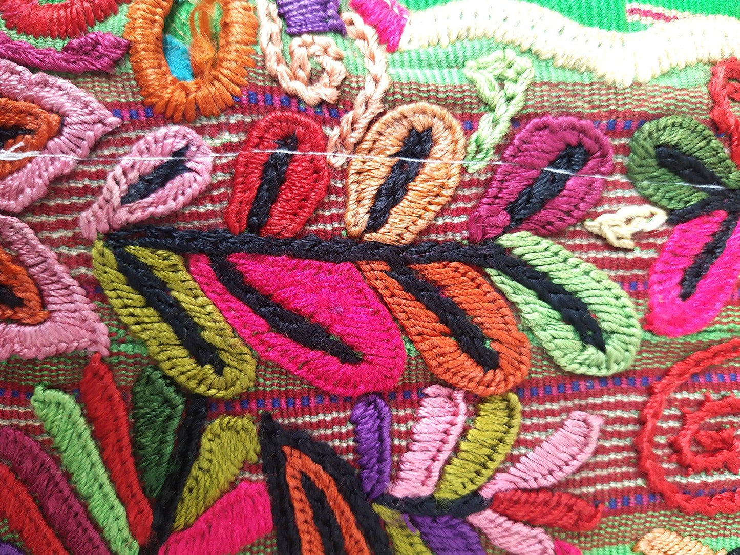 Cotton Guatemala hand embroidery -Eagles & floral- huipil pillow case cushion cover 26x26 inches
