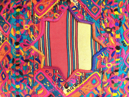 Cotton Guatemala hand embroidery -Geometric & floral- huipil pillow case cushion cover