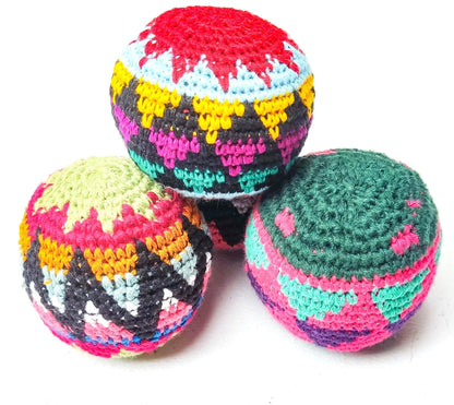 Guatemala Stress Relief Crocheted Cotton Hacky SACKS JUGGLING BALLS Available In Multiple Options