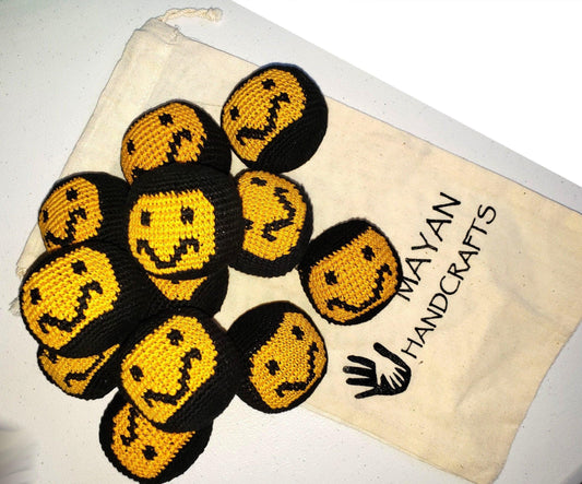 Hacky Sacks Ball, Juggling Balls, Yellow Black Balls,