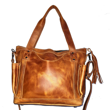 Tan Genuine LEATHER CONVERTIBLE BACKPACK Bag - Aesthetic Full Grain Leather Handles cross body And Handbags