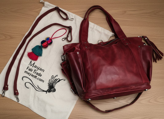 Small Intermedia Medium Convertible backpack crossbody day bag diaper genuine marbled wine color