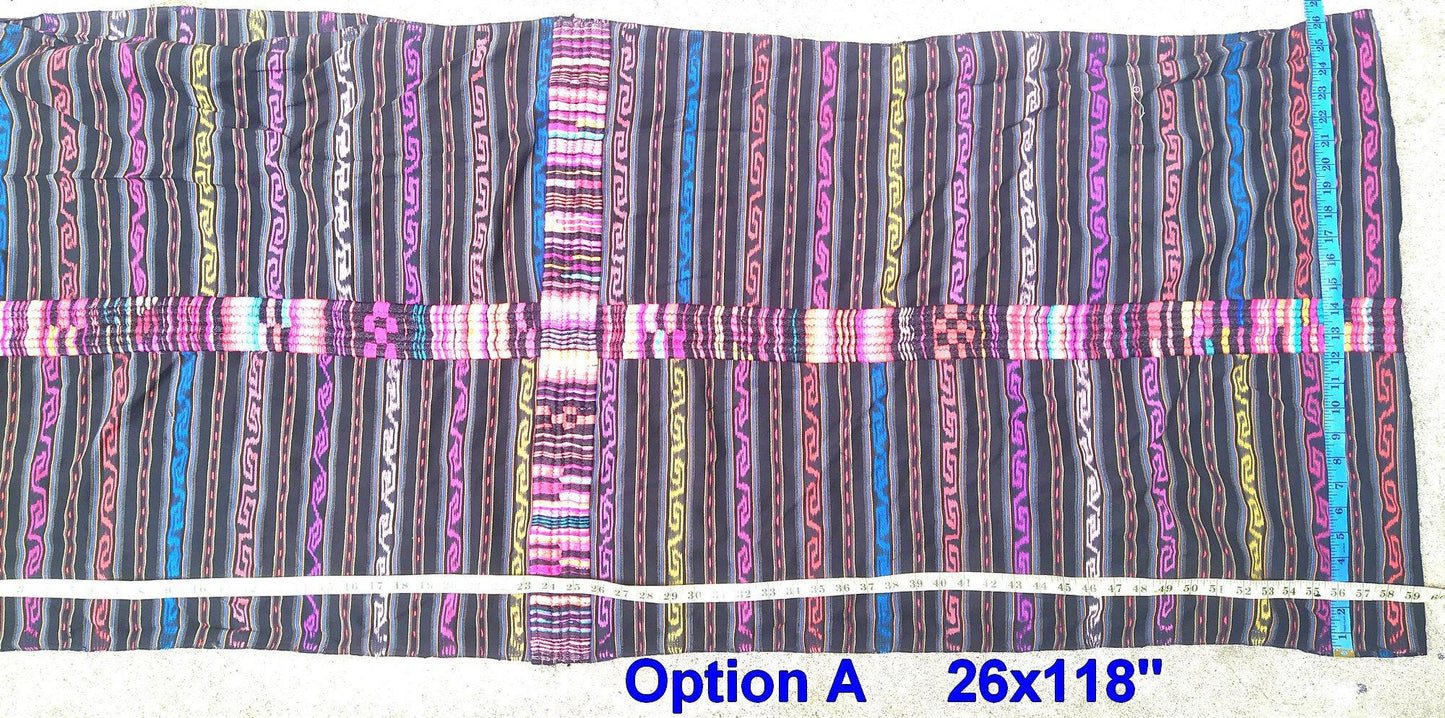 Vintage Handwoven Cotton Chichicastenango Guatemalan textile fabric per yard