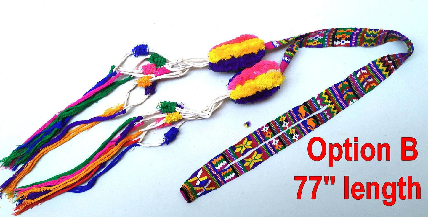 Vintage unique Guatemala handmade weaved cotton TOCOYAL SASH