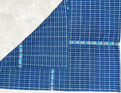 GUATEMALAN Santa Maria De Jesus Cotton Grid Corte FABRIC Per Yard - Vintage Embroidered Hand Woven Fabric