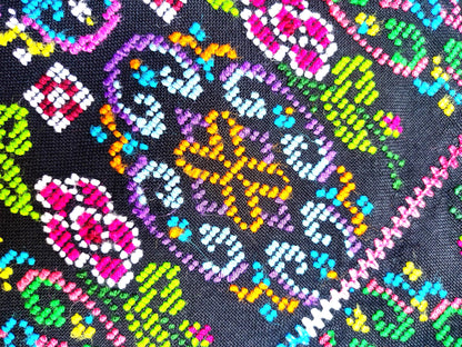 Unique Guatemala Handmade WEAVED Cotton multicolor ZUNIL Corte -Fabric per yard-