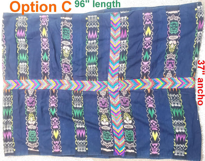 GUATEMALAN Nahuala Cotton IKAT Corte FABRIC Per Yard - Vintage Embroidered Hand Woven Fabric