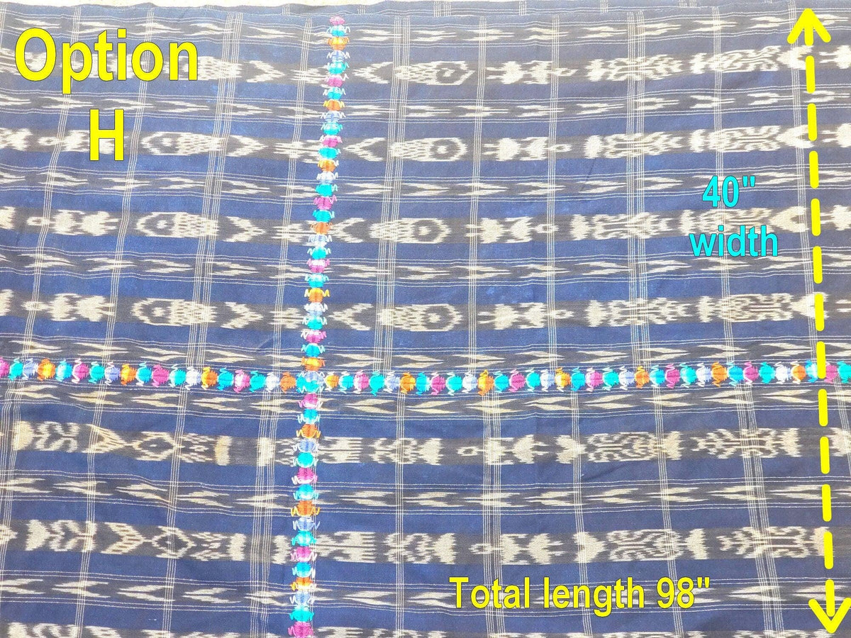 GUATEMALAN Nahuala Cotton IKAT Corte FABRIC Per Yard - Vintage Embroidered Hand Woven Fabric