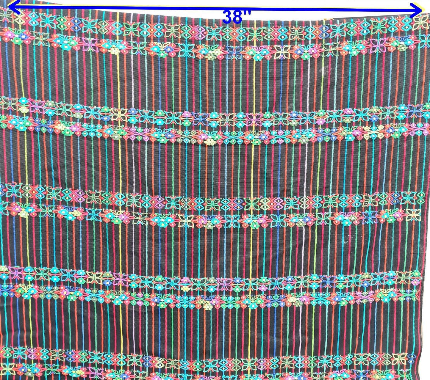 Vintage Handwoven Cotton Aguacatan Guatemalan textile fabric per yard