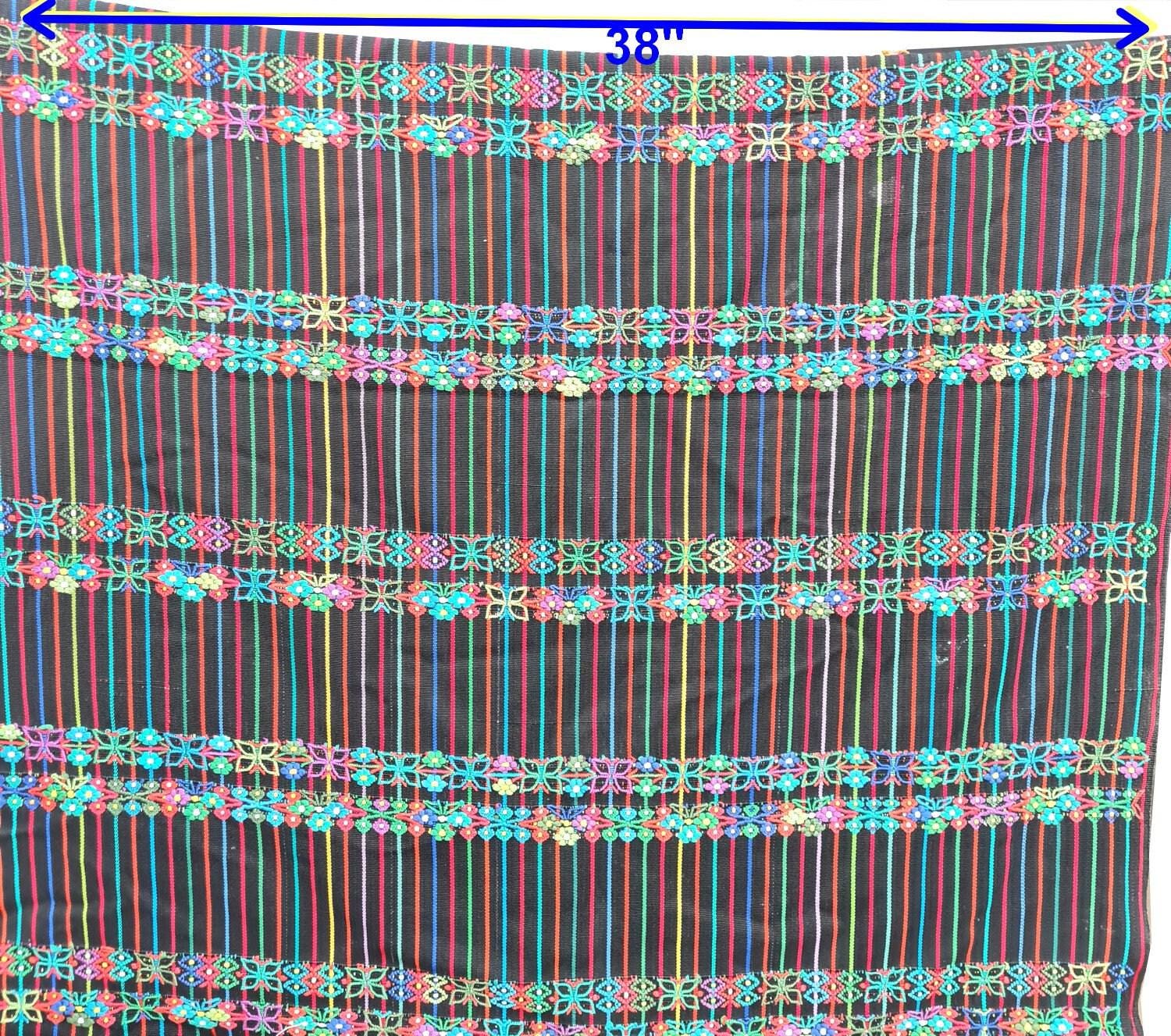 Vintage Handwoven Cotton Aguacatan Guatemalan textile fabric per yard