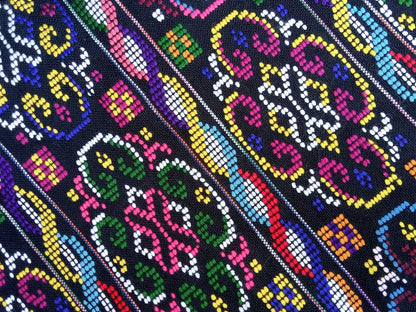 New unique Guatemala handmade weaved cotton multicolor Zunil Corte -Fabric per yard-