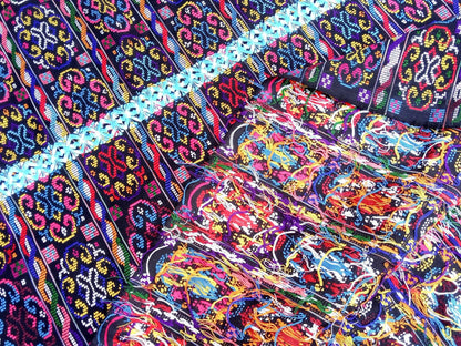 New unique Guatemala handmade weaved cotton multicolor Zunil Corte -Fabric per yard-