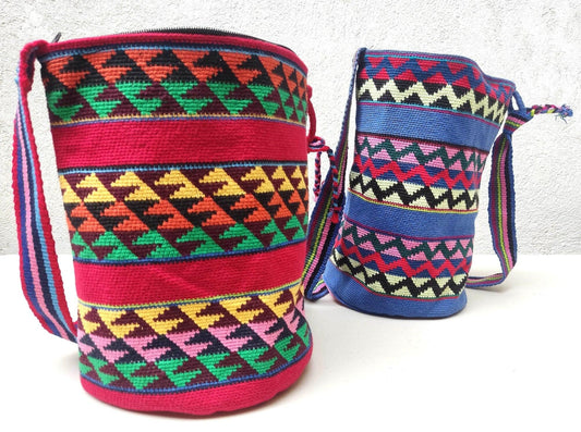 Guatemalan handmade cotton crocheted crossbody tote bag
