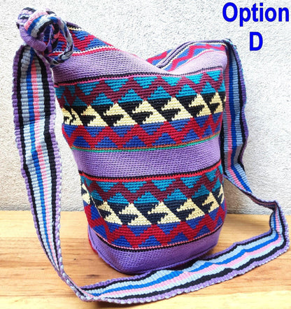 Guatemalan handmade cotton crocheted crossbody tote bag