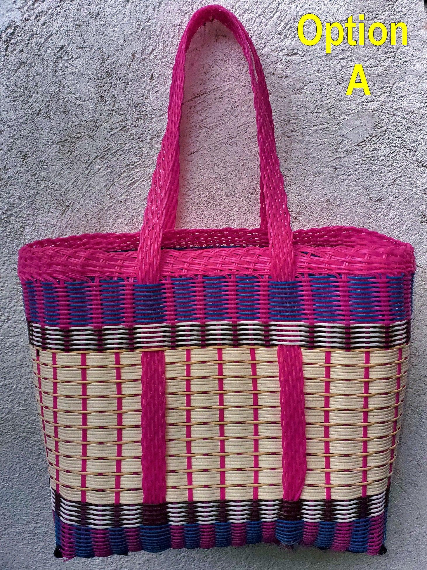 Large Woven Guatemalan Plastic market Bag - Recycled plastic