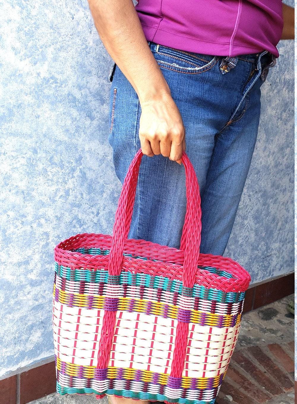 Large Woven Guatemalan Plastic market Bag - Recycled plastic