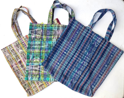Handmade Vintage IKAT Textil TOTE Shopping BAG, Market Bag, Available In Multiple Colors