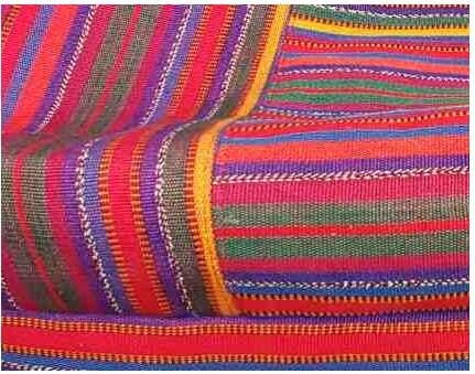 Handwoven GUATEMALAN COTTON Striped Lining TOTE Bag With Zipper Available In Multiple Colors
