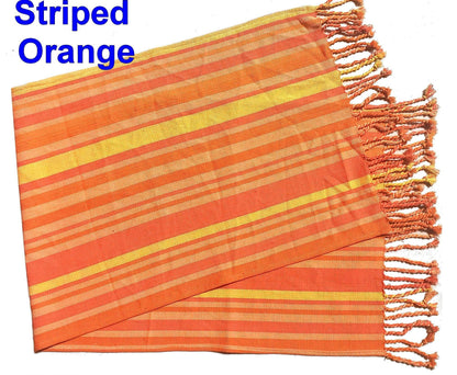 Cotton textile handmade runner with tassels