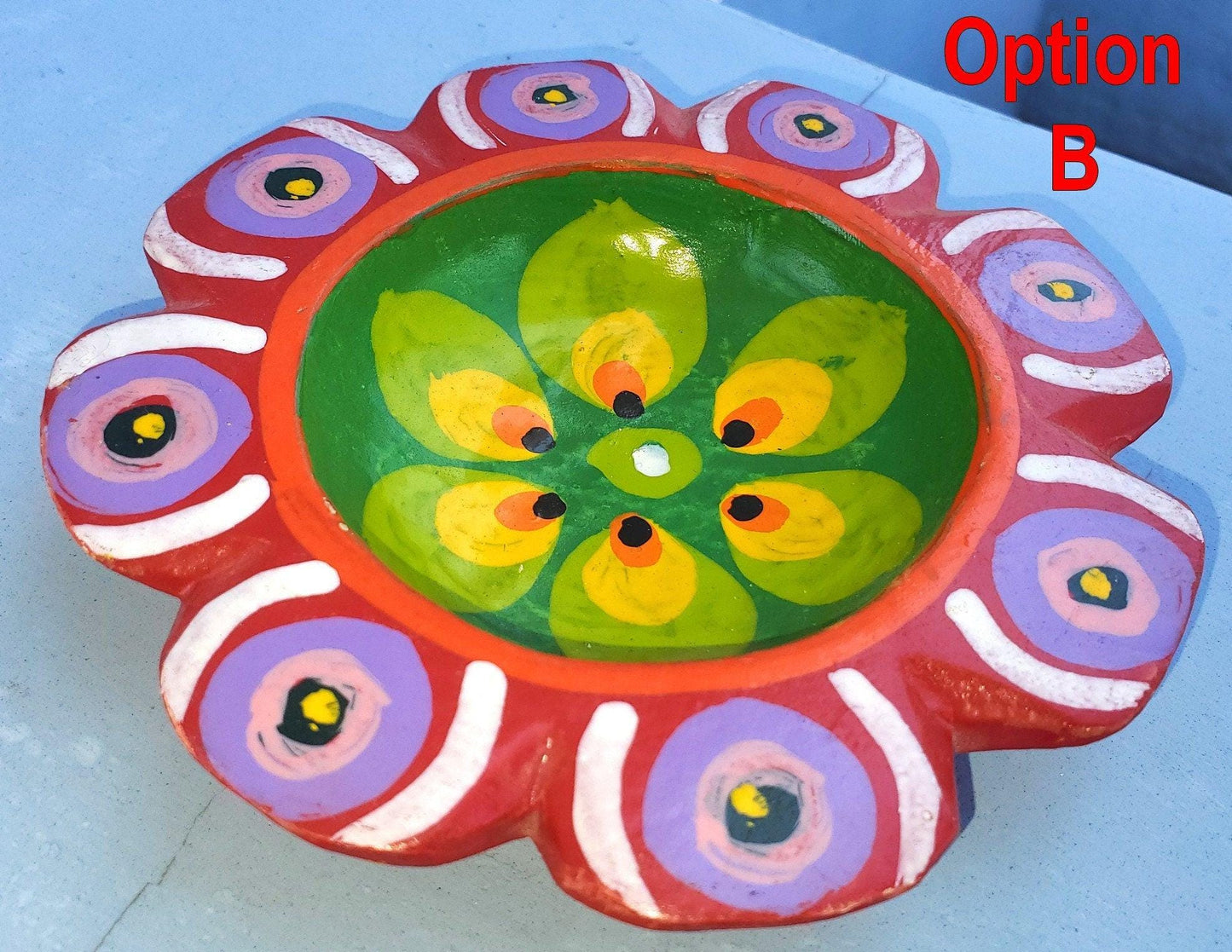 Hand-Painted Pinewood mini tray / dish Guatemala