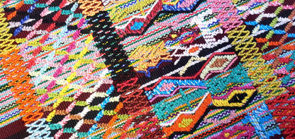 COTZAL handmade TABLE RUNNER with fringes -Deer, birds and Geometric Motives-