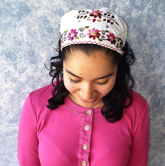 Bandana Headband, Cotton Headband, Hair Bandana, Embroidered headband