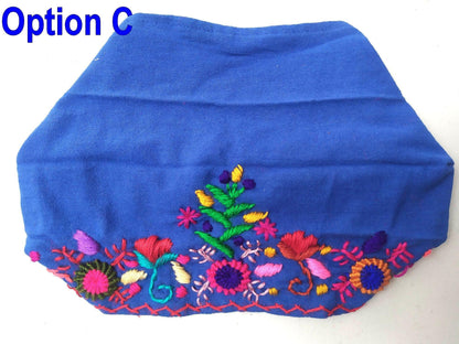 Women Head Hand Embroidered COTTON BAND BANDANA In Medium Weight - Multiple Colors Head Warmer Guatemalan Bandana