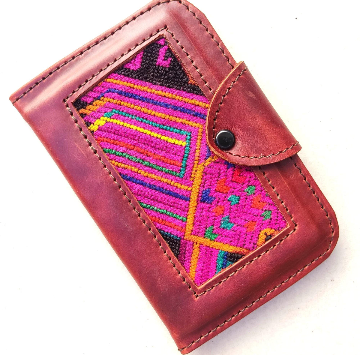 Guatemalan Leather Huipil PASSPORT Case Holder