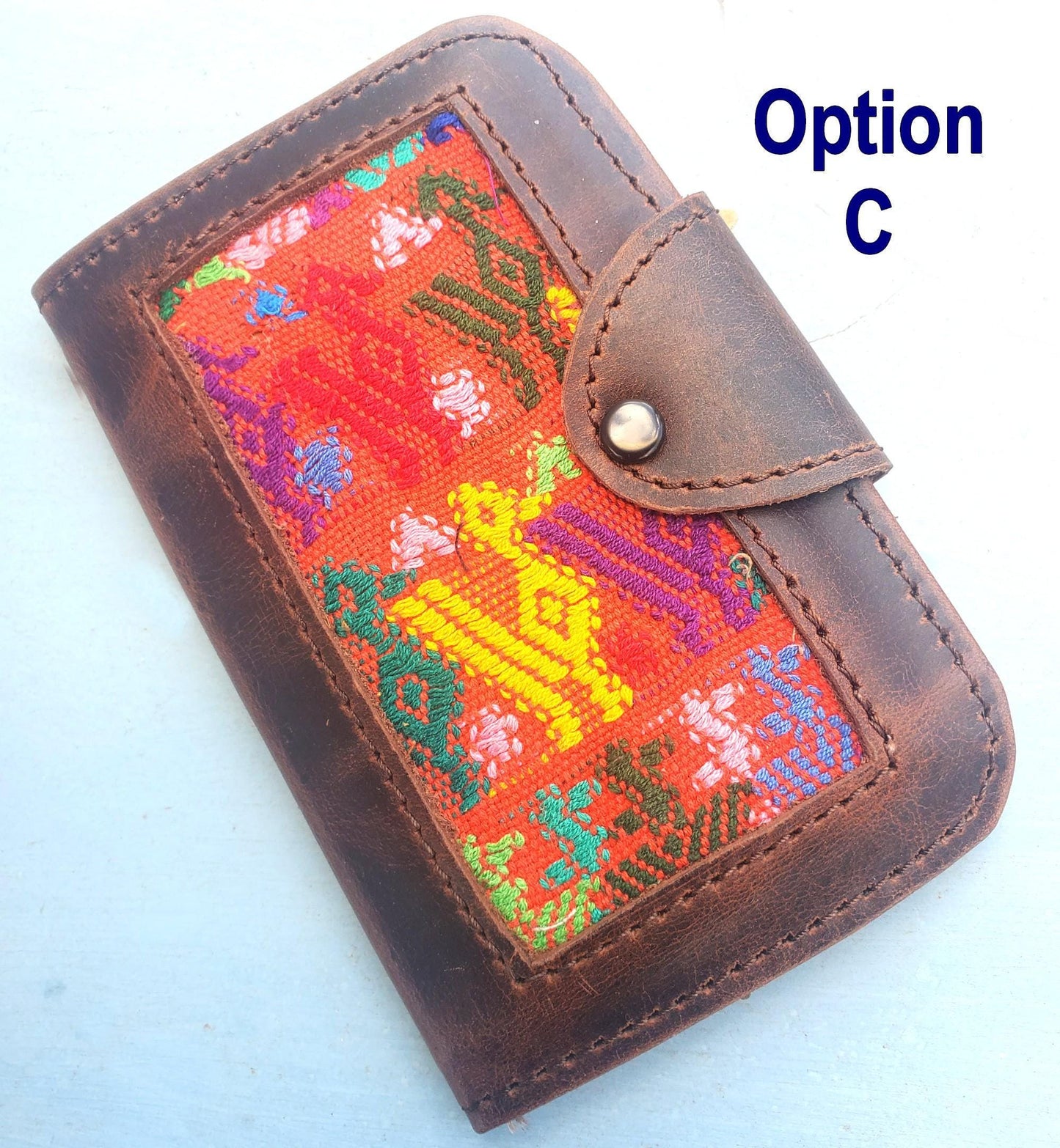 Guatemalan Leather Huipil PASSPORT Case Holder